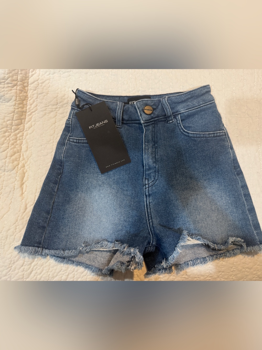 FITJEANS Medium Blue High-Waist Denim Shorts